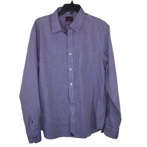 UNTUCKit Shirt Men Large Purple Red Plaid Button-Down Wrinkle Free Preppy Cotton